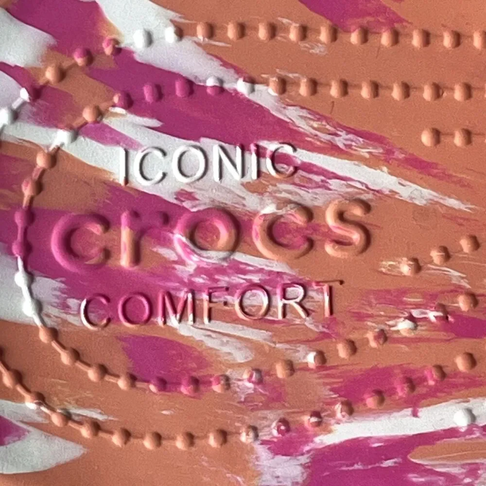 Crocs Classic Slide Pink Orange‎ Marbled Tie Dye Sandals Mens 11 Women 13 206121